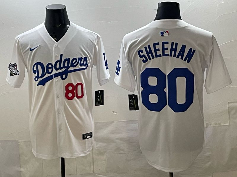 Men 2026 Nike Los Angeles Dodgers #80 Sheehan White Game MLB Jersey 07->san francisco 49ers->NFL Jersey